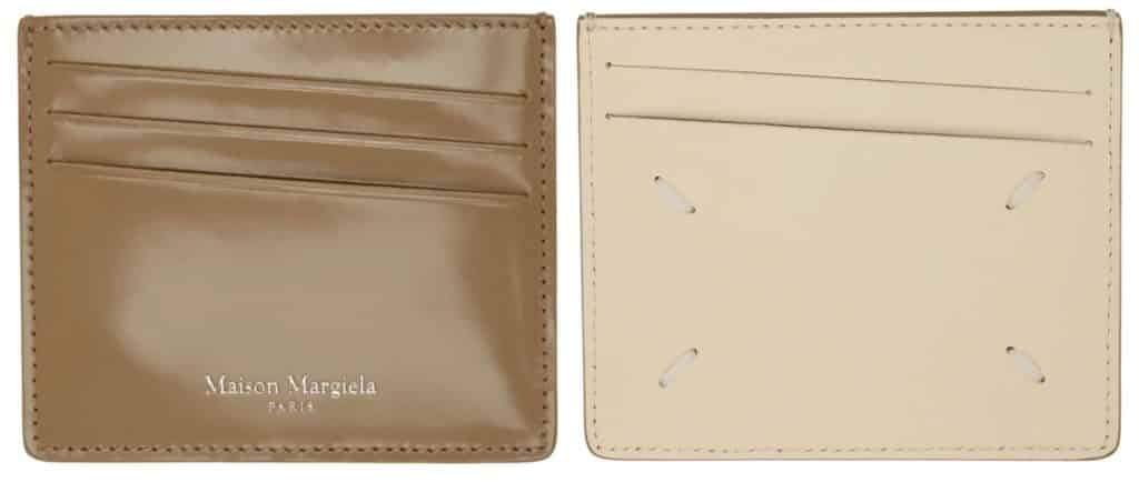 Beige Bicolor Classic Card Holder&nbsp;by Maison Margiela